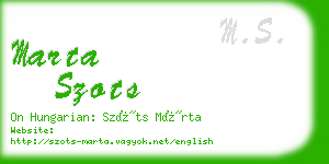 marta szots business card